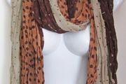 Fashion Polka Dot 3 Shades Dark Coffee Brown Scarf