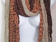 main image for ad Fashion Polka Dot 3 Shades Dark Coffee Brown Scarf