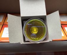 100 x Omnilux GU10 230v 50 watt Yellow Lighting Downlighter Ceiling Bulbs