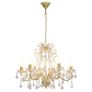 Chandelier with Crystal Beads Golden Round 6 x E14 Image 4