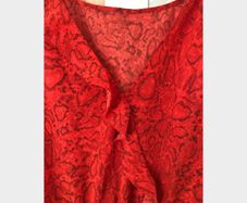 Lovely Red Dress with Frill and V-shape neckline size 20 + matching jackets & boleros