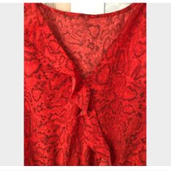 Lovely Red Dress with Frill and V-shape neckline size 20 + matching jackets & boleros