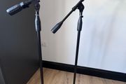 2x Heavy Duty Floor Microphone Boom Stands | Studio Podcast Mic Stands