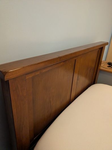 Solid Wood Sleigh Double Bed Frame & Emma Hybrid Mattress