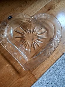 Killarney Crystal large heart shaped plate