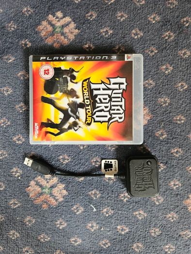 Ps3 guitar hero dongle and game