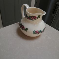 Vintage Irish fine bone china jug with floral pattern