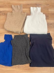 5 x women's polo neck jumpers