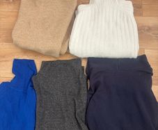 5 x women's polo neck jumpers