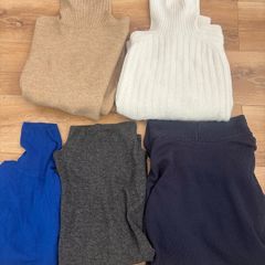 5 x women's polo neck jumpers