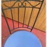 Wrought Iron Chair With Wooden Seat Image 2
