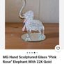 M&G Hand Sculptured Glass Elephant With 22K Gold Accents Image 6