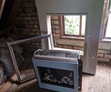 Wall mounted fire and partition