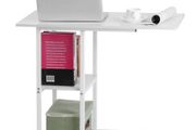 Home Office Rolling Wheel Notebook PC Stand With Storage Rack