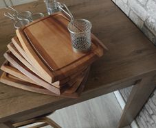 Serving boards with chip baskets