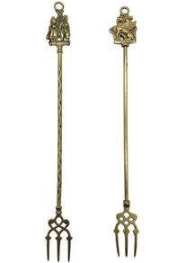 Pair Vintage Brass Highlands Toasting Forks