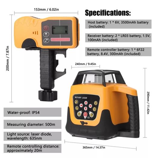 New Green Beam Auto Self Levelling Rotating Rotary Laser Level 500m