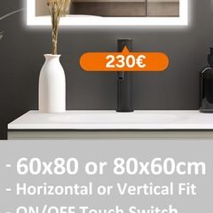 LED Bathroom Mirror Shaver Socket