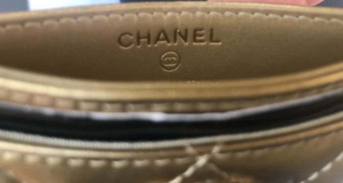 Chanel gold cardholder