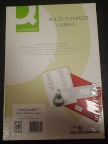 Box of Labels - 65 Per A4 Sheet