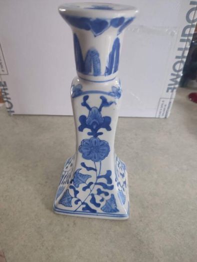 Vintage Blue and White Delft Candlestick