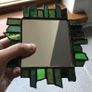 Vintage green stained glass mirror Image 3