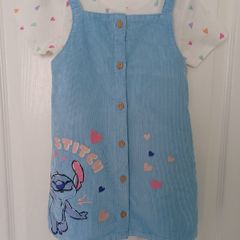 Girls Lilo & Stitch Pinafore and T-shirt Age 2-3