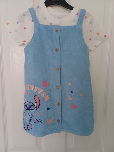 Girls Lilo & Stitch Pinafore and T-shirt Age 2-3