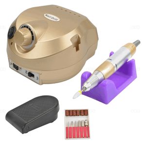 30000RPM Electric Nail Drill Machine Pro Nail File Drill Bits Pedicure Manicure GOLD
