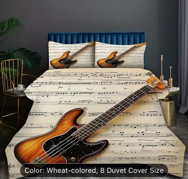 Guitar themed bedding set free postage