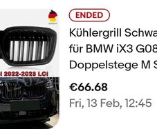 BMW ix3 grill and splitter