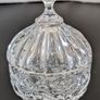 Vintage Cut Glass Lidded Bonbon Trinket Candy Dish Floral 10cm Image 2