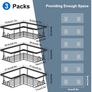 Shower Caddy, Black, 3-Pack | Rustproof, No Drilling, Bathroom Shelf, With Hooks Image 3