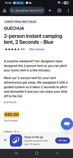 pop up tent decathlon quechua 2 person 2 second tent