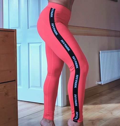 Bright Coral Sports Leggings, size M