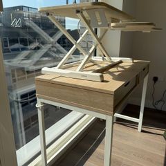 Home Office / WFH Desk Setup Desk, VIVO Sit-Stand Converter
