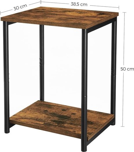 NEW SALE | Set of 2 Side Tables, 2-Tier Sofa Side Tables, Bedside Tables with Steel Frames, for Living Room, Bedroom, Home Office