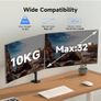 Dual Monitor Arm for 13-32 inch LCD LED PC Screens for Desks, Height Adjustable Arm with Tilt Swivel Rotate, VESA 75/100 Image 3