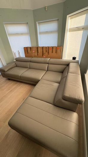 Natuzzi Editions Leather Corner Sectional Sofa