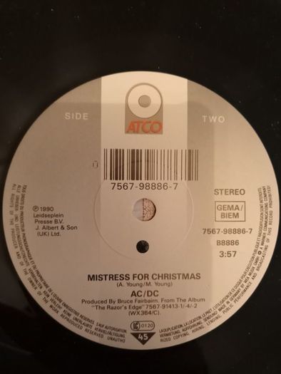 AC/DC 7" Moneytalks Original 1990 vinyl in pic sleeve.