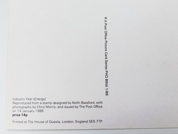 Vintage Royal Mail Stamp postcards "Industry Year" 14th of January 1987  4 postcards