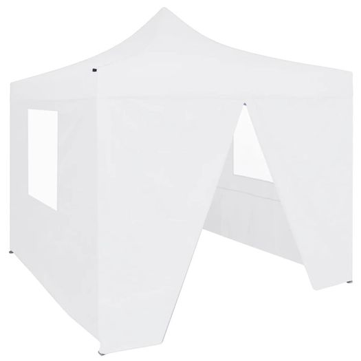 Professional Folding Party Tent with 4 Sidewalls 2x2 m Steel White