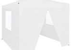 Professional Folding Party Tent with 4 Sidewalls 2x2 m Steel White