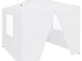 Professional Folding Party Tent with 4 Sidewalls 2x2 m Steel White