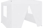 Professional Folding Party Tent with 4 Sidewalls 2x2 m Steel White
