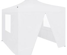 Professional Folding Party Tent with 4 Sidewalls 2x2 m Steel White