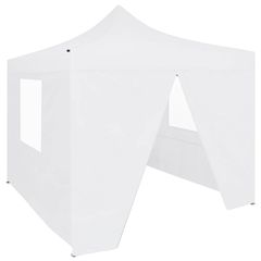 Professional Folding Party Tent with 4 Sidewalls 2x2 m Steel White