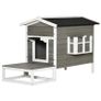Deluxe Outdoor Cat House Wood Shelter Condo All Weather w/ Porch Image 2