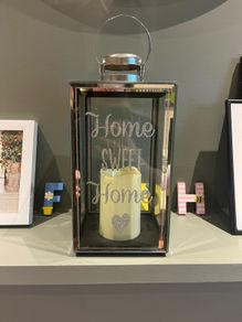 Lantern with battery powered light