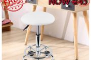 NEW SALE | Swivel Rolling Stool Height Adjustable PU Leather Cushion Salon Vanity Massage Office Stool Chair Small